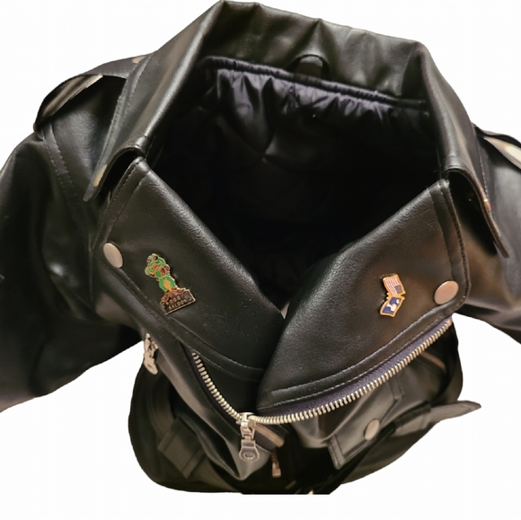 Black Childs size 7 leather coat - Picture 7 of 16